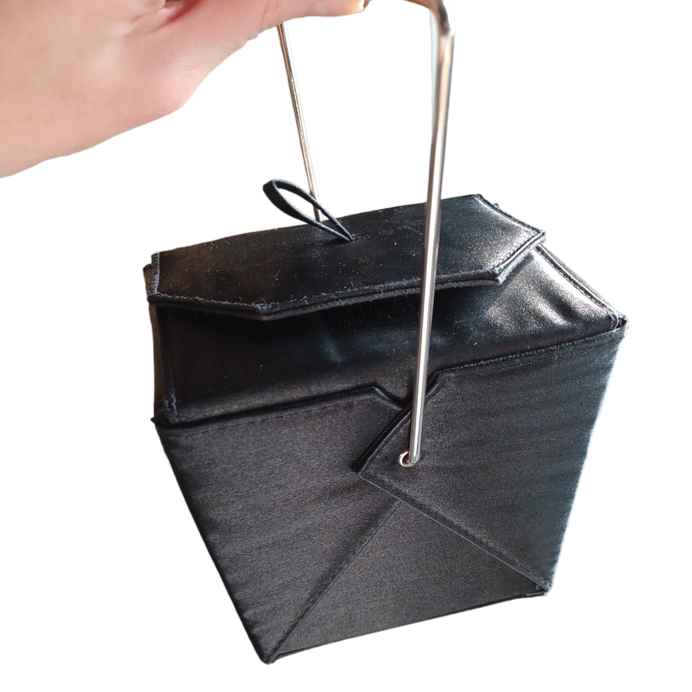 Y2K Satin Take Out Box Purse 90s vintage E-girl Whimsigoth Cyberpunk Witchy blk